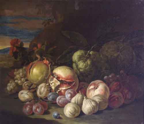 Jakob Bogdani Grapes and Peaches oil painting image